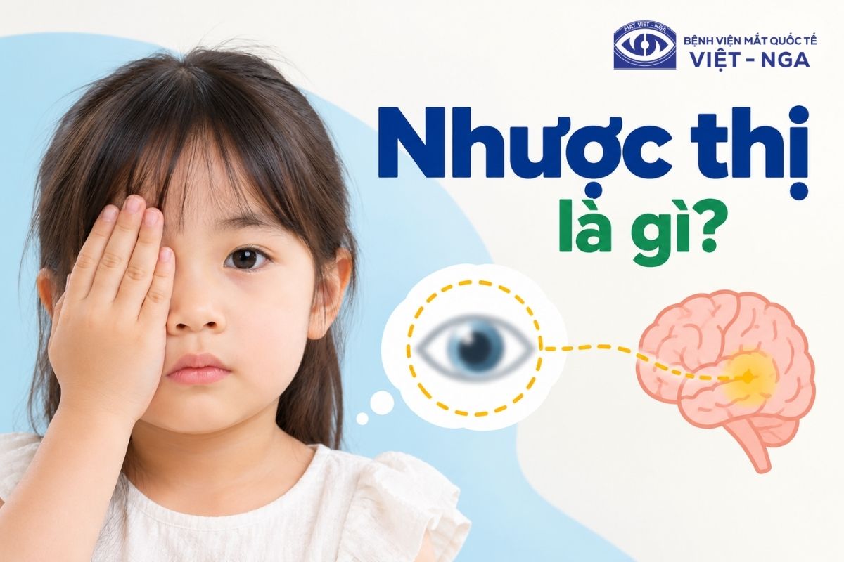 Nhược thị xảy ra khi não bộ ưu tiên nhận tín hiệu từ mắt khỏe, khiến mắt còn lại không phát triển tối ưu.