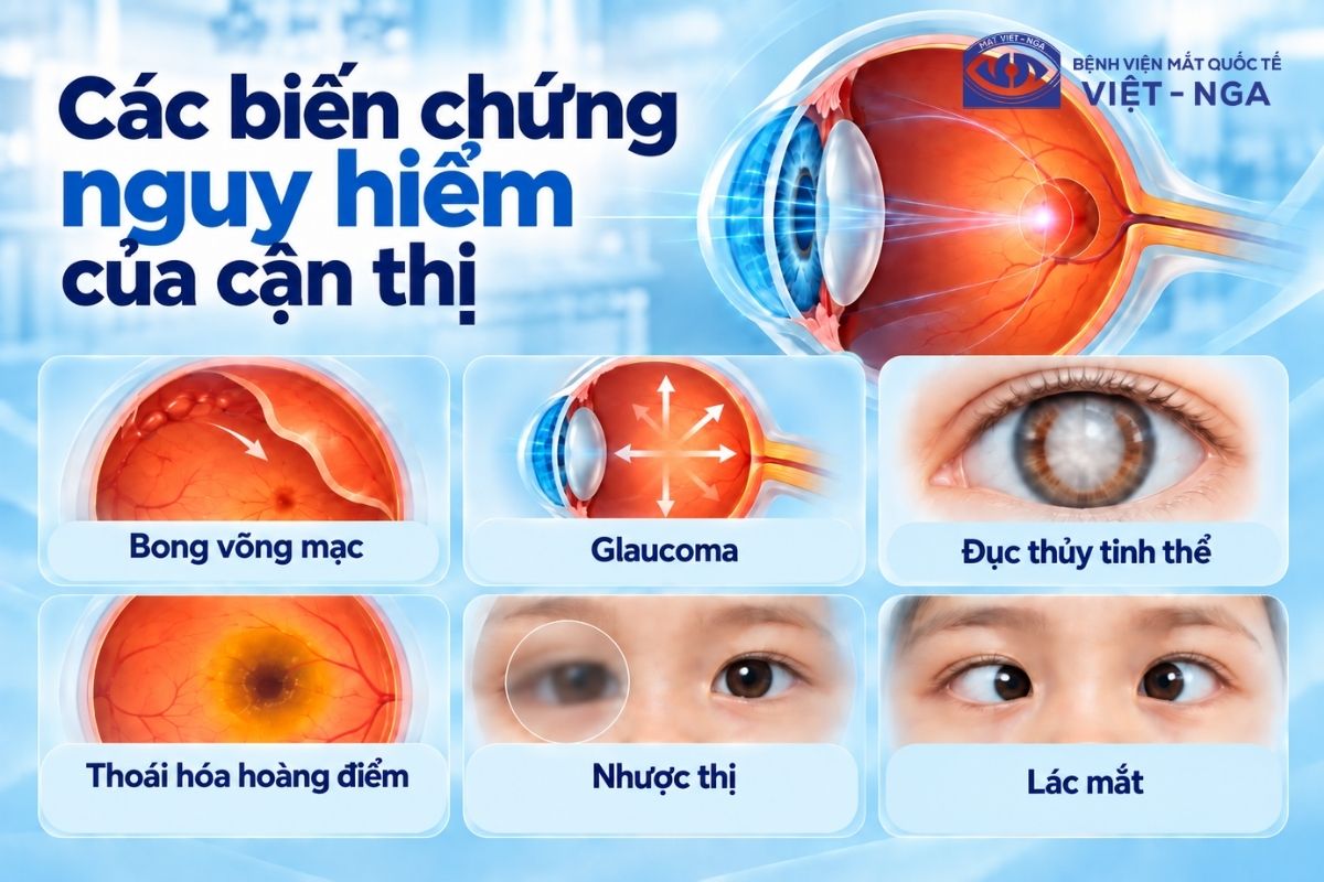 Cận thị nặng có thể gây nhiều biến chứng, ảnh hưởng nghiêm trọng đến thị lực