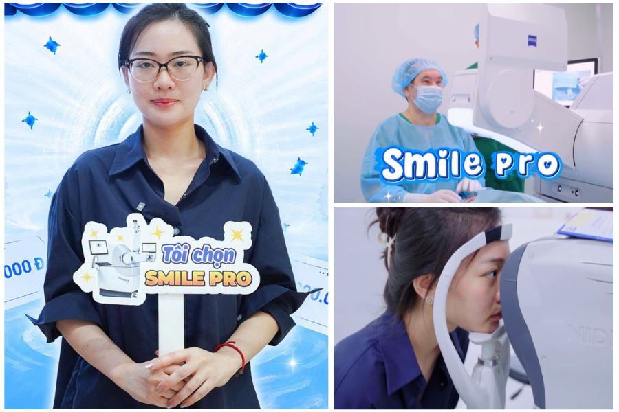 Thường xuyên dùng máy tính, nữ nhân viên văn phòng chọn SMILE Pro để xóa cận an toàn, hồi phục nhanh