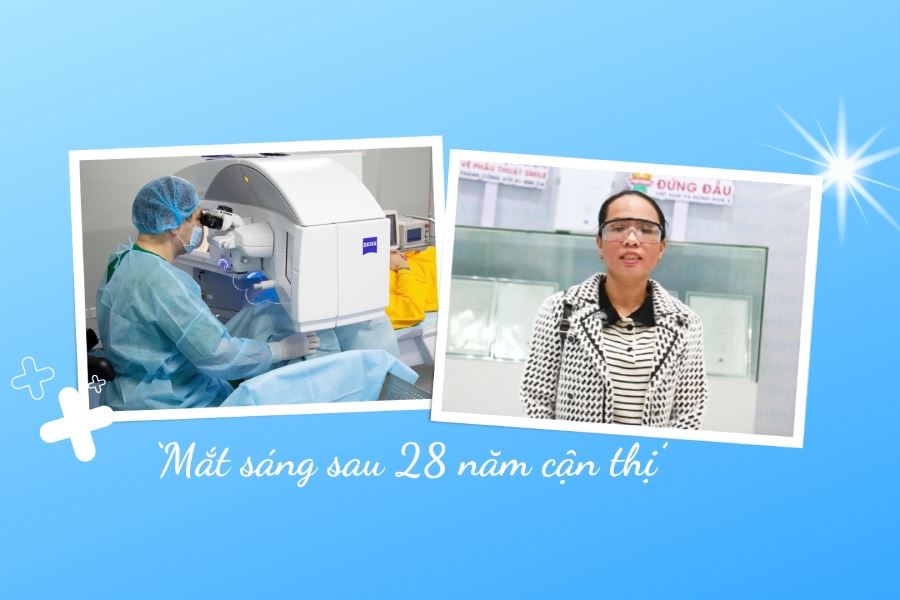 Giải phóng đôi mắt cận thị sau 28 năm, người phụ nữ Quảng Ngãi xúc động vì được nhìn cuộc sống với đôi mắt thật