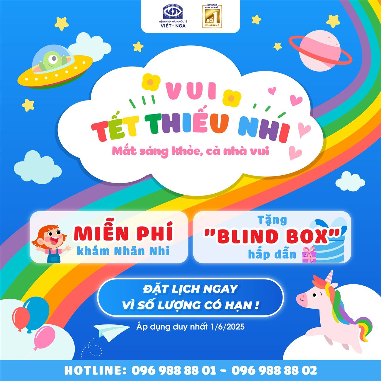 Mắt Việt – Nga Hà Nội khám nhãn nhi miễn phí và tặng quà hấp dẫn cho trẻ em dịp 1/6
