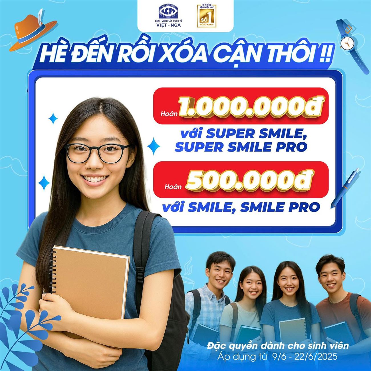 Ưu đãi xóa cận cho học sinh, sinh viên: Mắt sáng - ví nhẹ tênh - tự tin bứt phá!