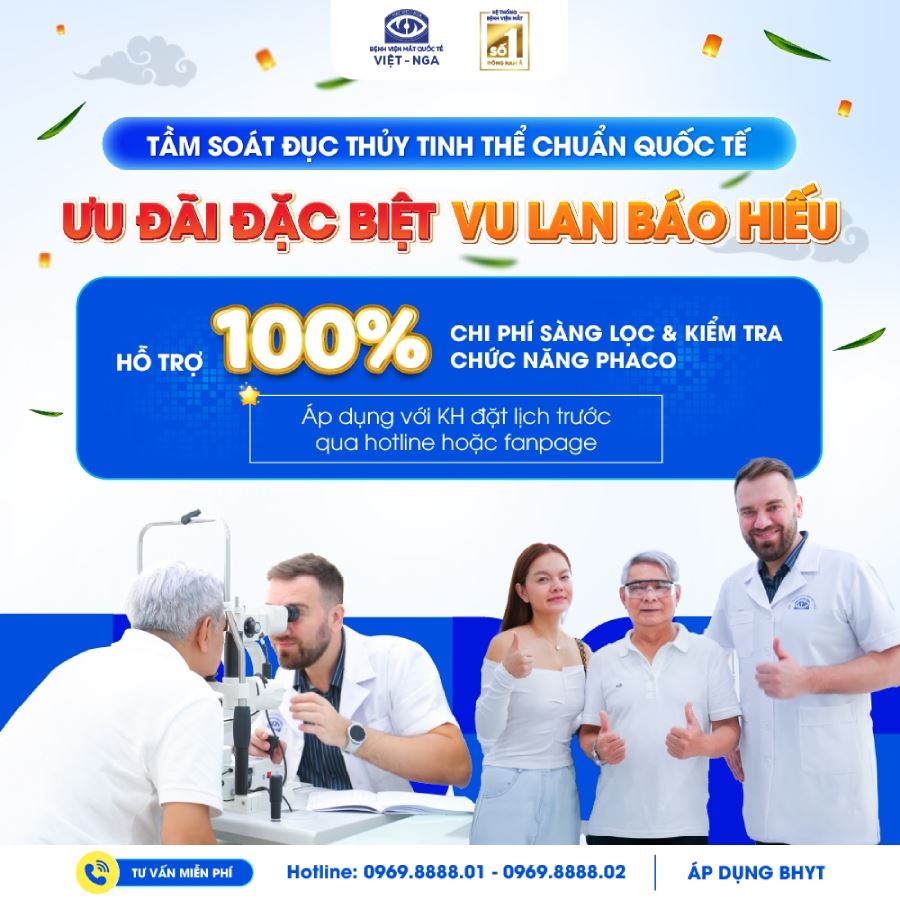 Ưu đãi đặc biệt tháng Vu lan – Miễn phí tầm soát đục thủy tinh thể cho người cao tuổi