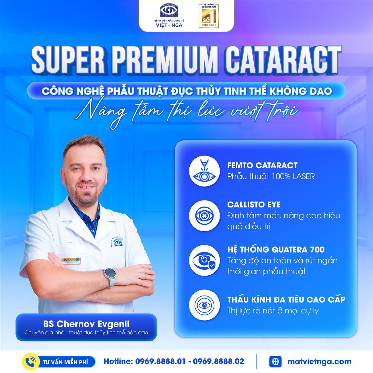 Bảng giá phẫu thuật đục thủy tinh thể tháng 11: Super Premium Cataract - Nâng tầm thị lực vượt trội